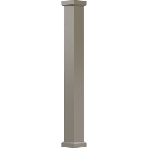 Ekena Millwork 8" x 12' Endura-Aluminum Empire Style Column, Square Shaft (For Post Wrap Installation) Non-Tapered EA0812INPSFEMEM - main